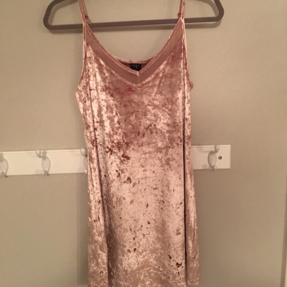 Blush Crushed Velvet Dress